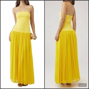 NWT Elliatt Yellow Strapless Gown Dress Size M
